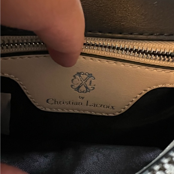 Christian Lacroix shoulder purse. Navy blue, yellow and cream. EUC. - Picture 4 of 5